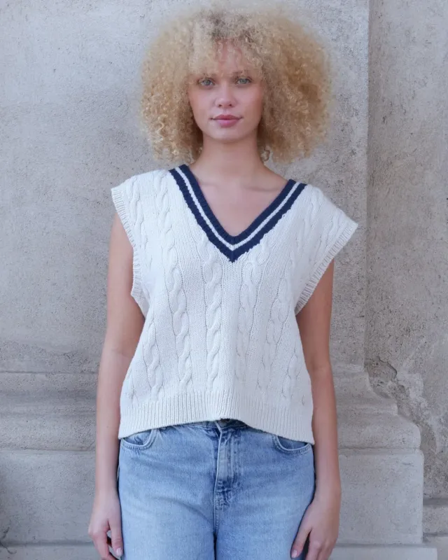 Knitting for Olive Eton Slipover Weste Anleitung Deutsch XS-4XL