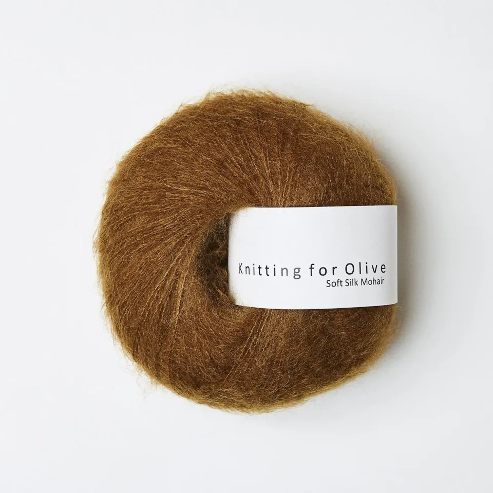 Knitting for Olive Soft Silk Mohair Mohairwolle Ockerbraun 25g