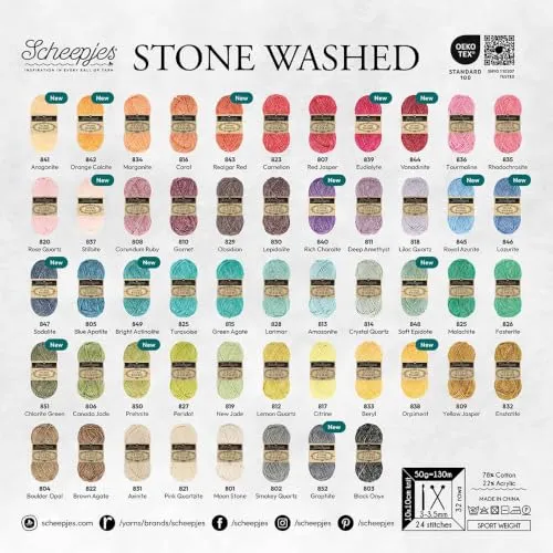Scheepjes Stone Washed 839 Garn Eudialyte 50g meliert
