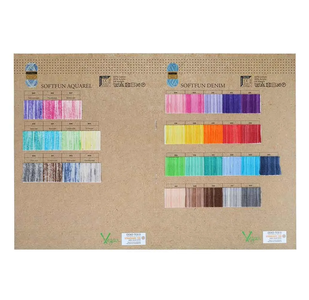 Scheepjes Softfun Aquarel Denim Farbkarte 1 Stück