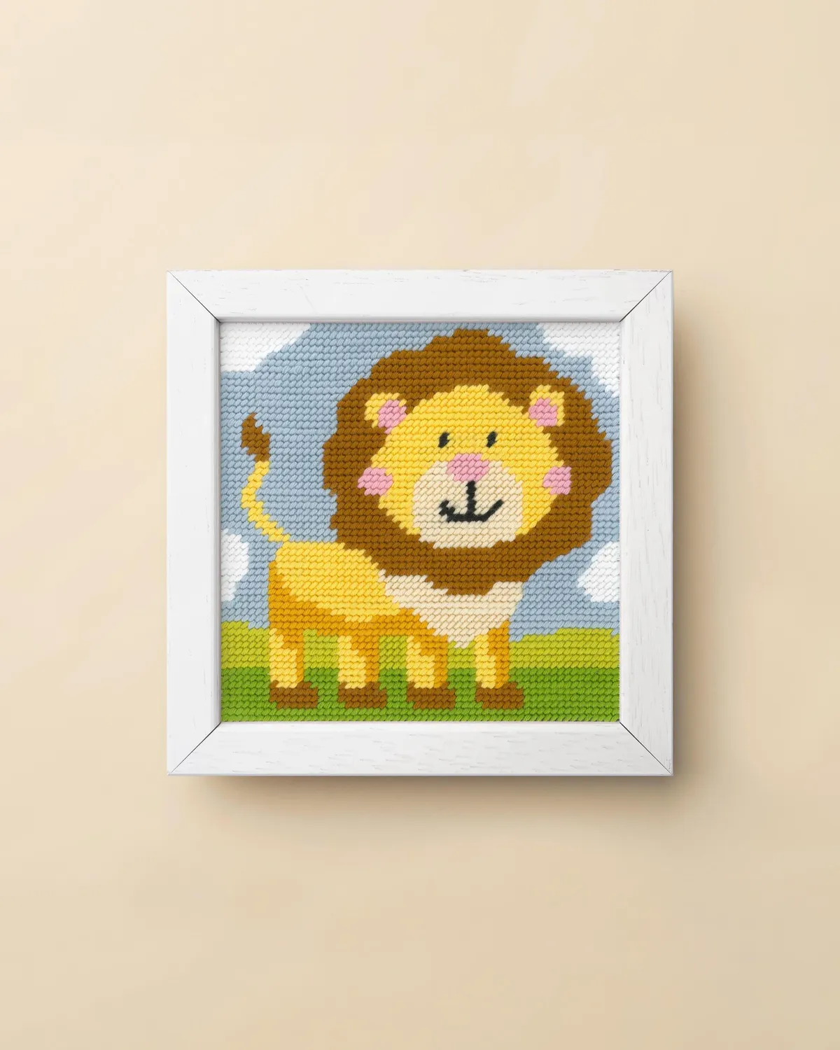 Anchor Royal Paris Lion Löwe Kinder Gobelin Canvas 15x15cm