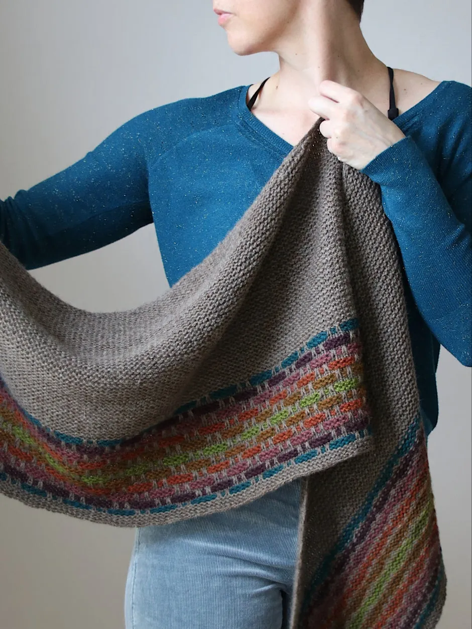 John Arbon Harvest Hues Wonderwall Shawl Strickkit Original