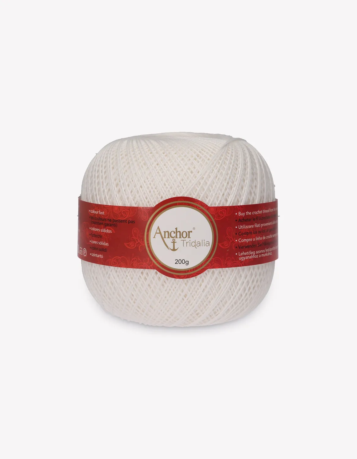 Anchor Tridalia Häkelgarn Baumwolle 200g Stärke 5 Natur