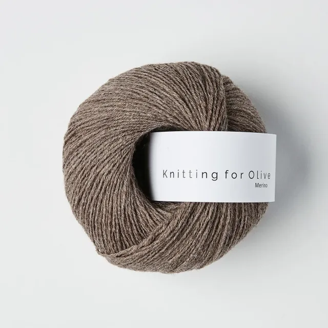 Knitting for Olive Merino Hazel Wolle 50g warmes Graubraun