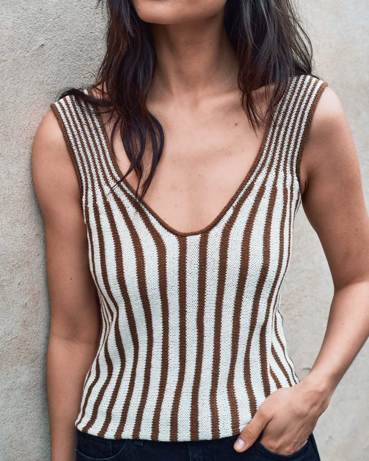 Knitting for Olive Line Top Strickanleitung Damen Streifen