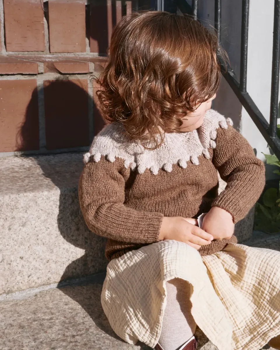 Knitting for Olive Pearls-on-a-string Strickanleitung Kinderpullover deutsch