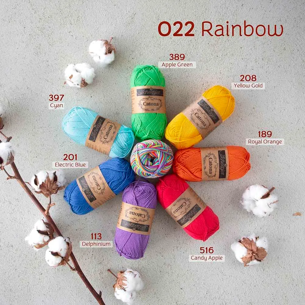 Scheepjes Catona Chroma 022 Rainbow Garn 50g Baumwolle