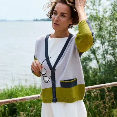 Rosy Green Wool Forest Crossing Strickanleitung Cardigan Colorblock