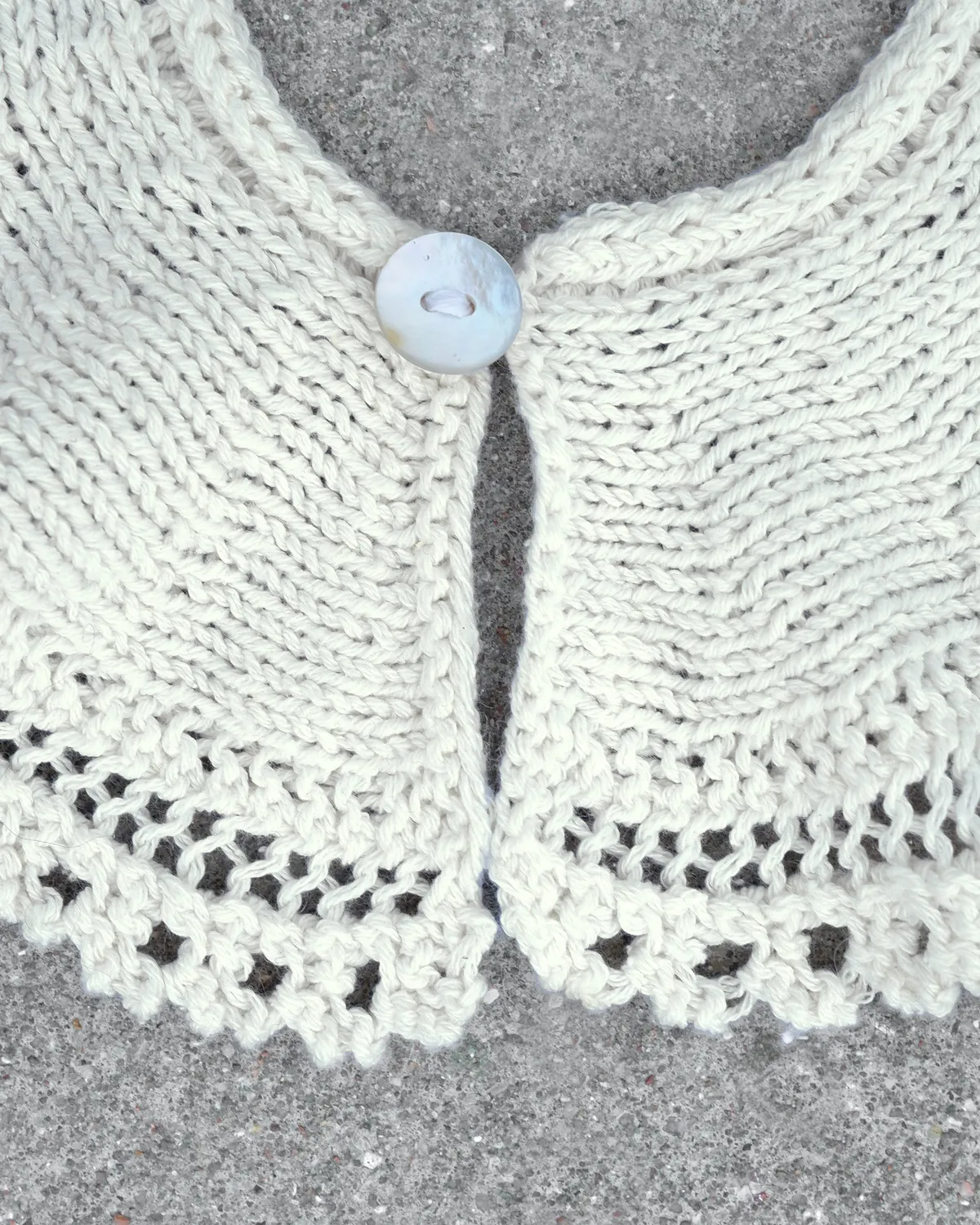 Knitting for Olive Agnes Collar Strickanleitung Kragen Deutsch Lochmuster