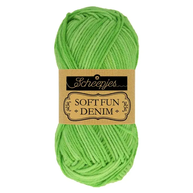 Scheepjes Softfun Denim 506 Grün Garn 1x50g Baumwolle-Acryl