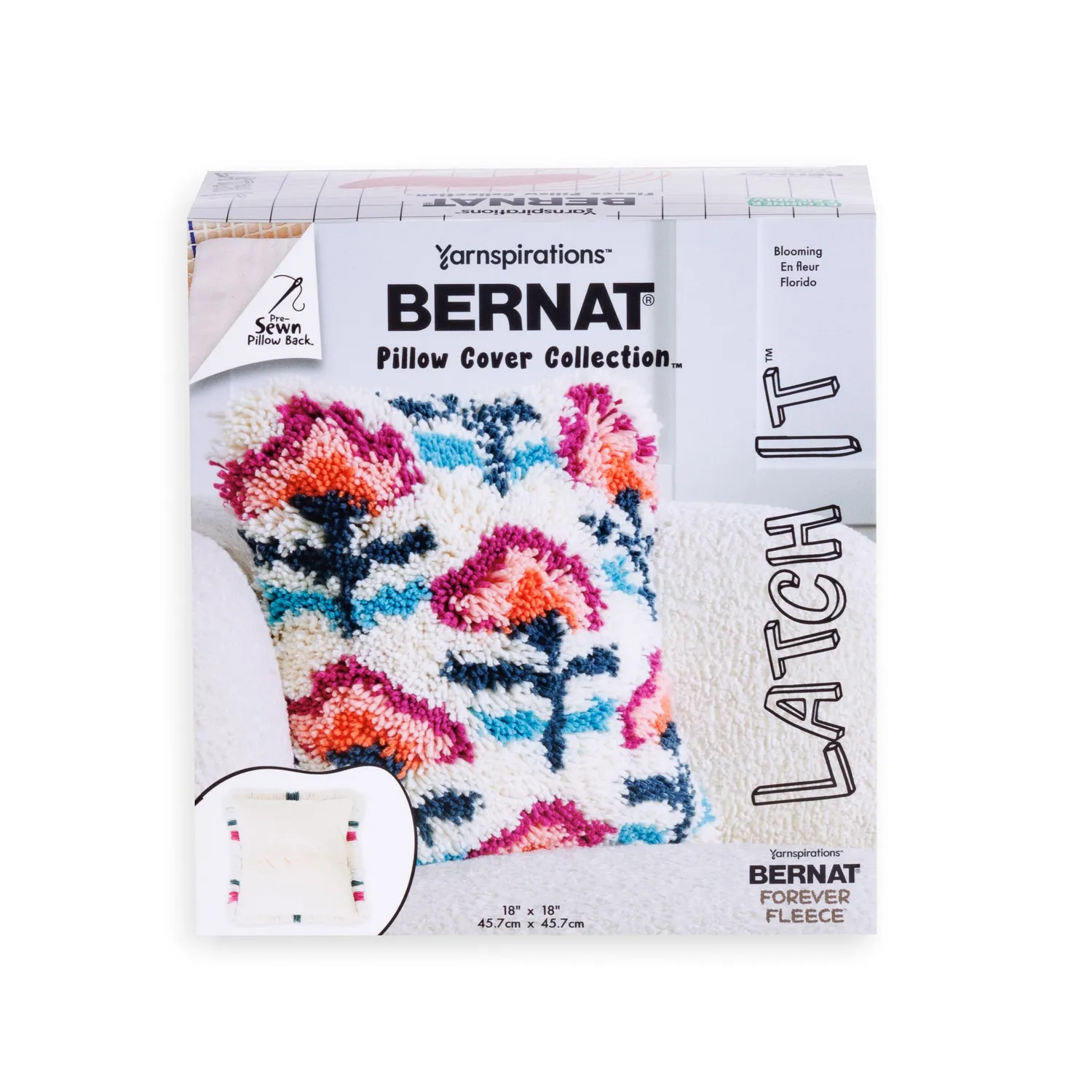 Bernat Latch It Kissen Knüpfset Fleece Knüpfkissen Komplettset