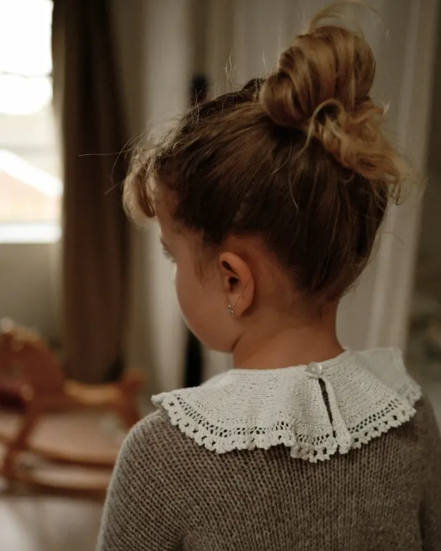 Knitting for Olive Agnes Collar Strickanleitung Kragen Deutsch Lochmuster