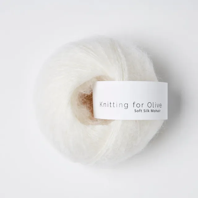 Knitting for Olive Soft Silk Mohair Snowflake Mohairwolle 25g kühlweiß