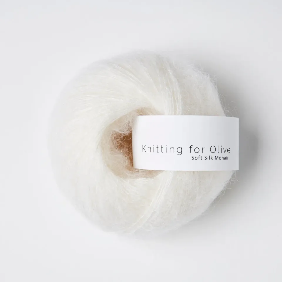 Knitting for Olive Soft Silk Mohair Snowflake Mohairwolle 25g kühlweiß