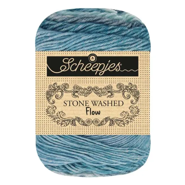 Scheepjes Stone Washed Flow 05 Calm Garn blau-beige 65g Baumwolle