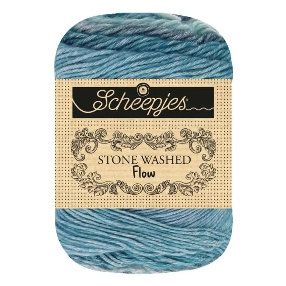 Scheepjes Stone Washed Flow 05 Calm Garn blau-beige 65g Baumwolle