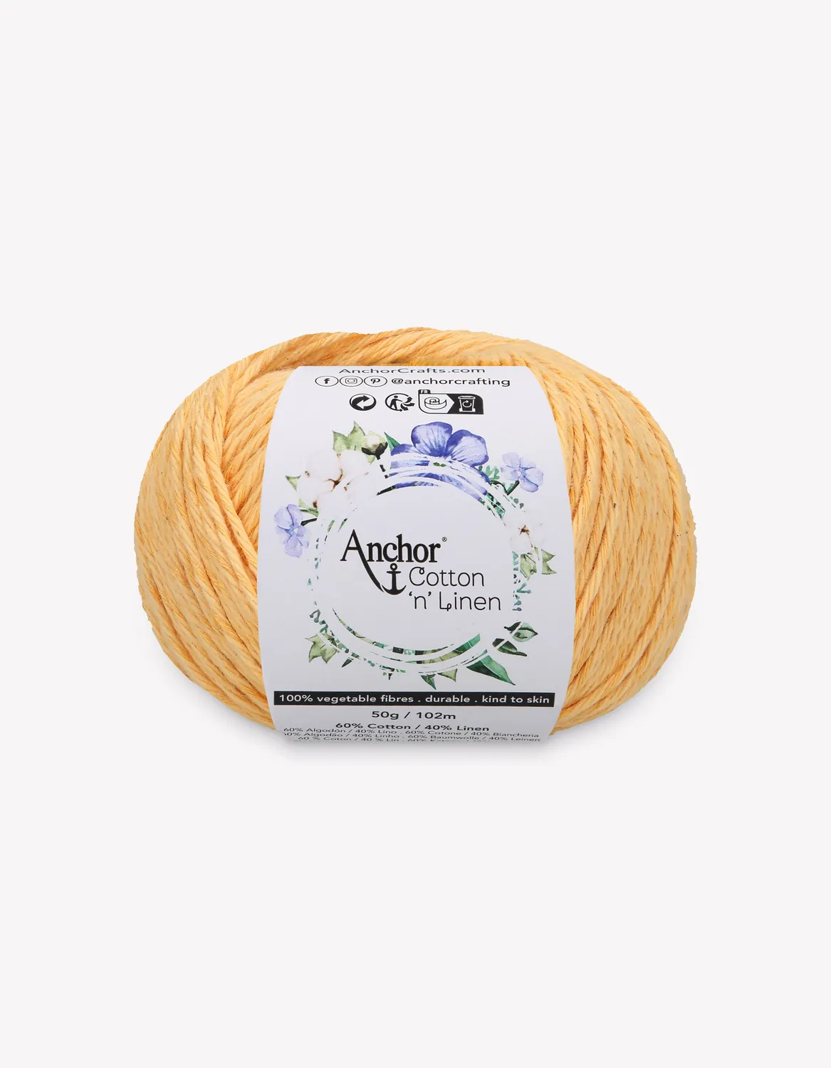 Anchor Cotton n Linen Strickgarn 50g 102m Baumwolle-Leinen