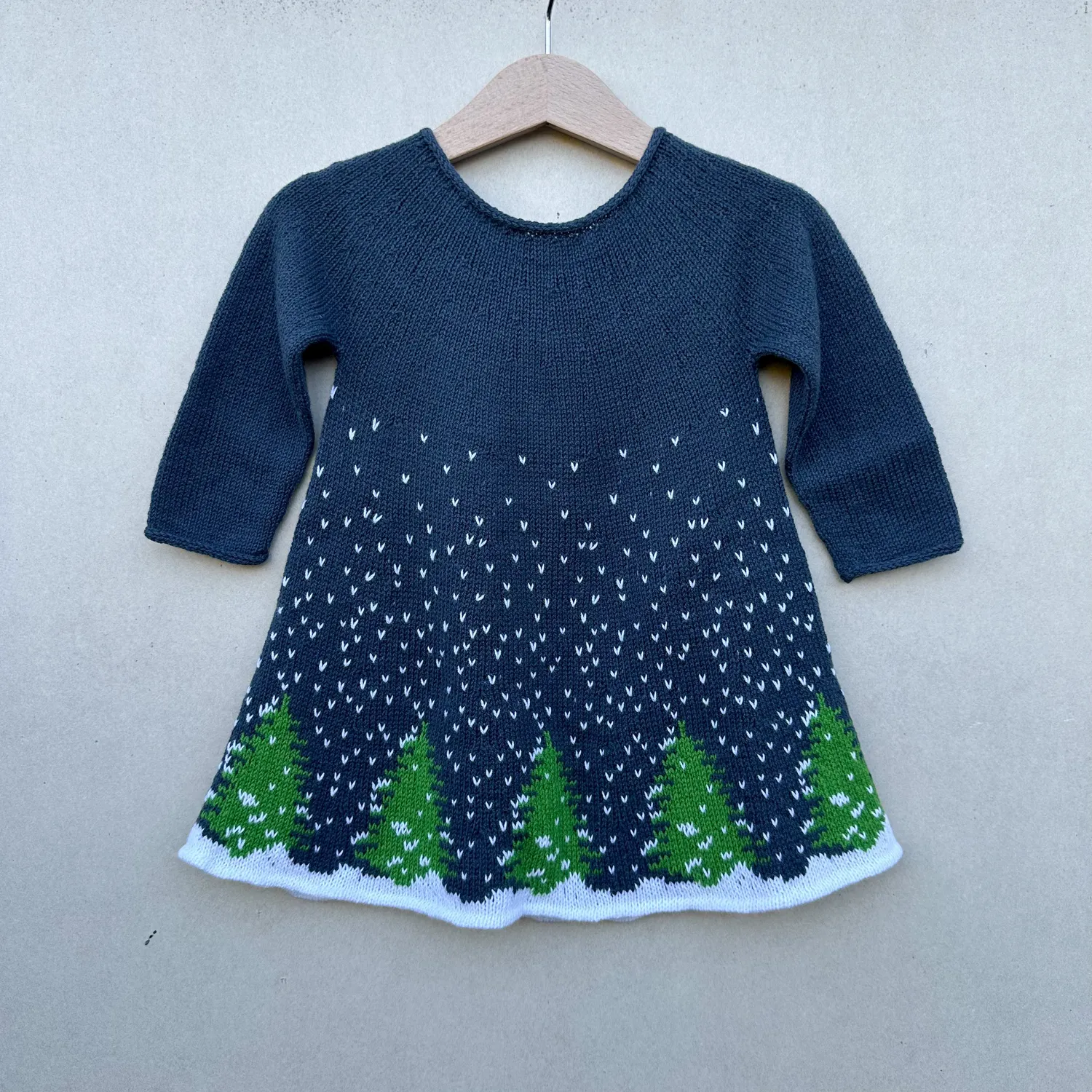 Knitting for Olive Snow Dress Strickanleitung deutsch Kinderkleid