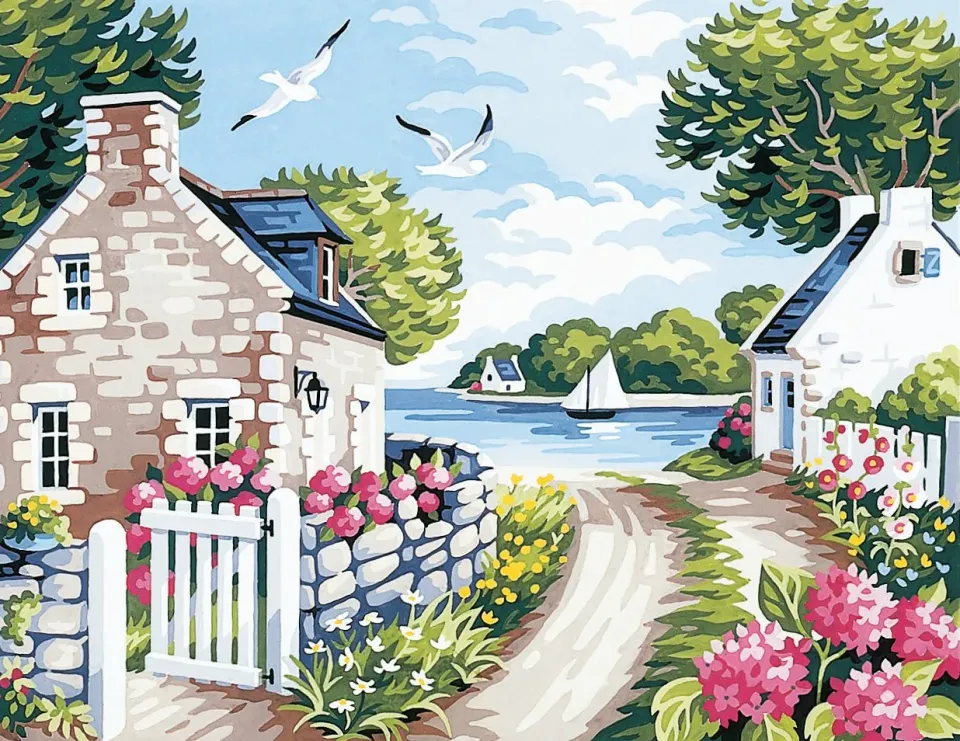 Anchor Royal Paris Weg zum Strand Gobelin Canvas 37x47,5cm